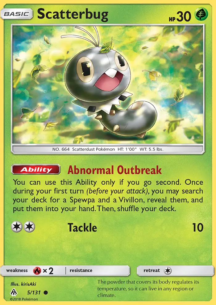 Scatterbug Pokemon card from Forbidden Light