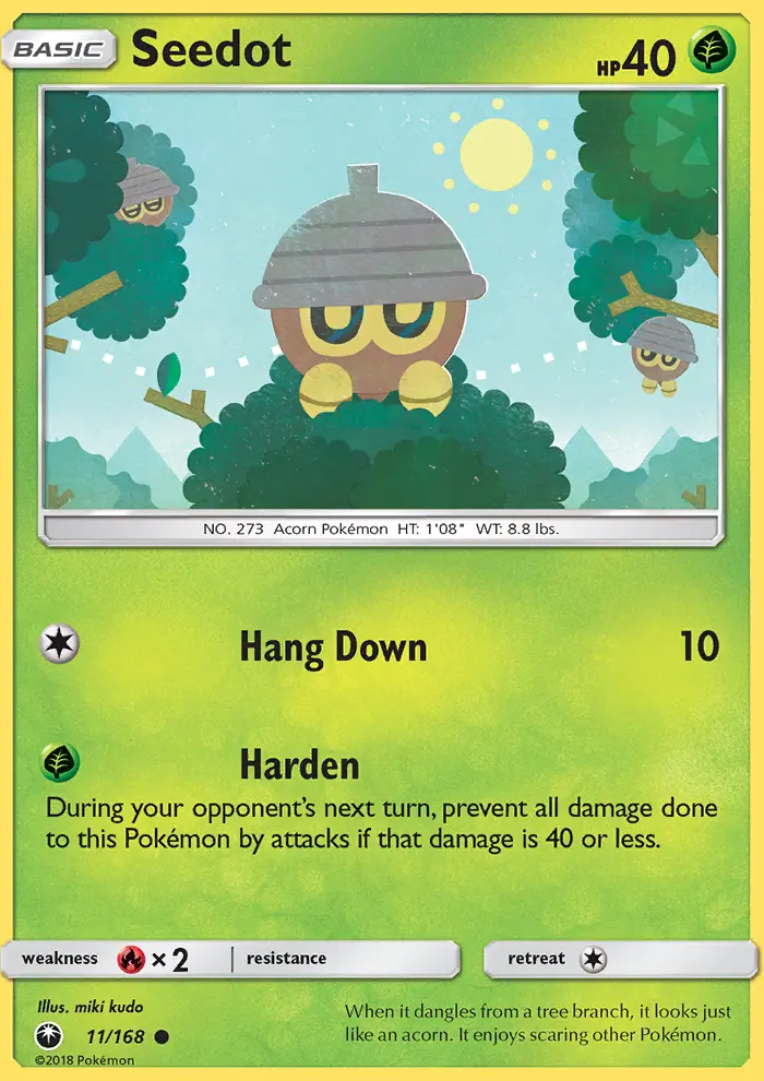 Seedot Pokemon card from Celestial Storm
