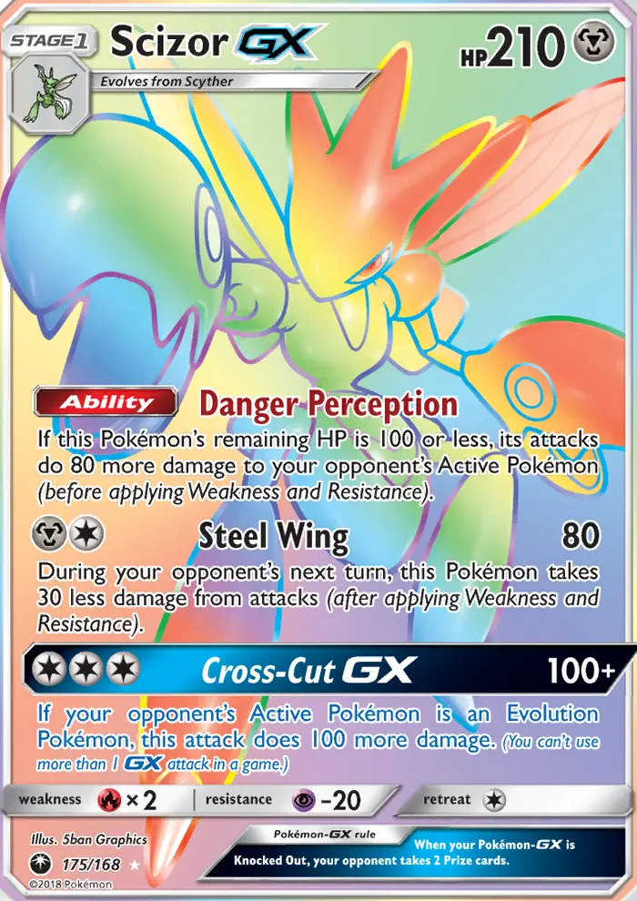 Scizor GX Pokemon card from Celestial Storm