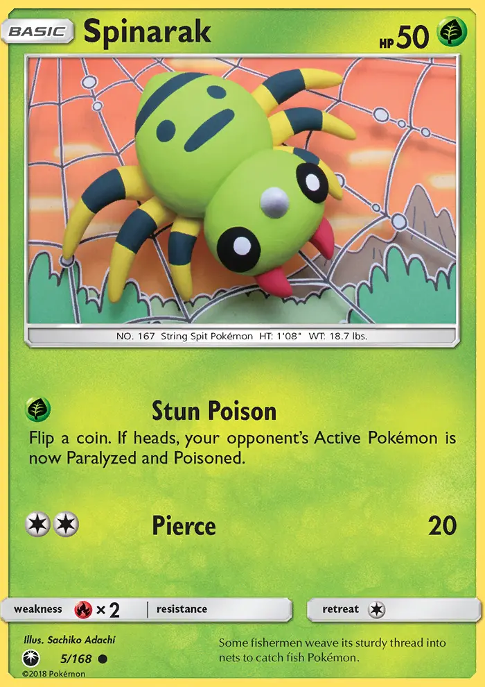 Spinarak Pokemon card from Celestial Storm