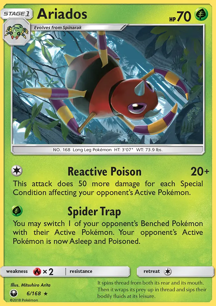 Ariados Pokemon card from Celestial Storm