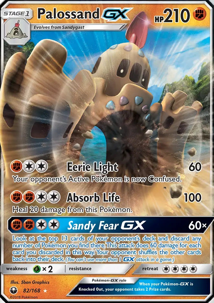 Palossand GX Pokemon card from Celestial Storm