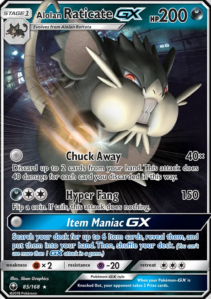Alolan Raticate GX from sm7