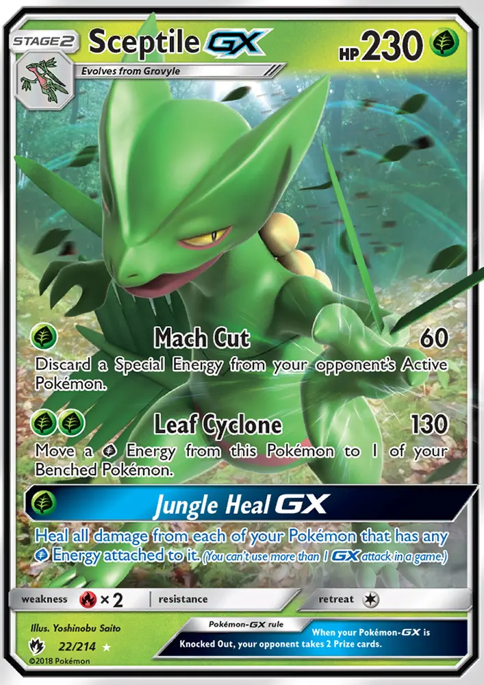 Sceptile GX Pokemon card from Lost Thunder