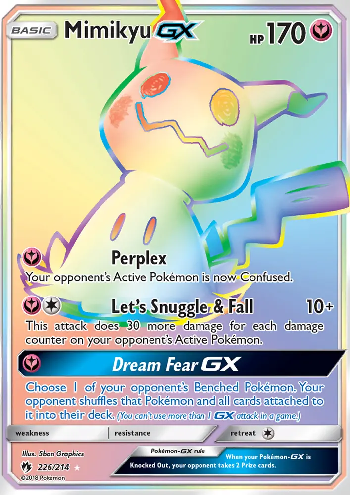 Mimikyu GX Pokemon card from Lost Thunder