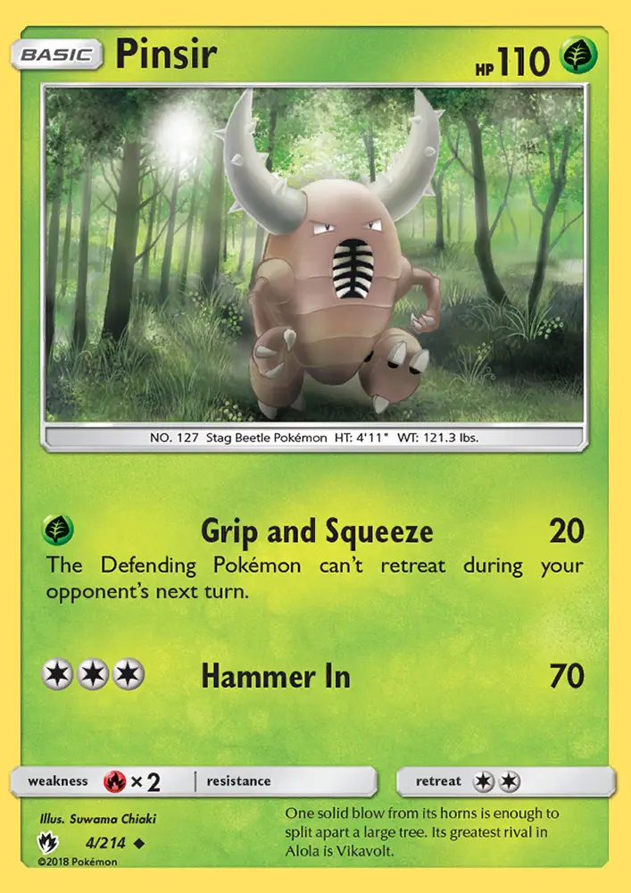 Pinsir Pokemon card from Lost Thunder