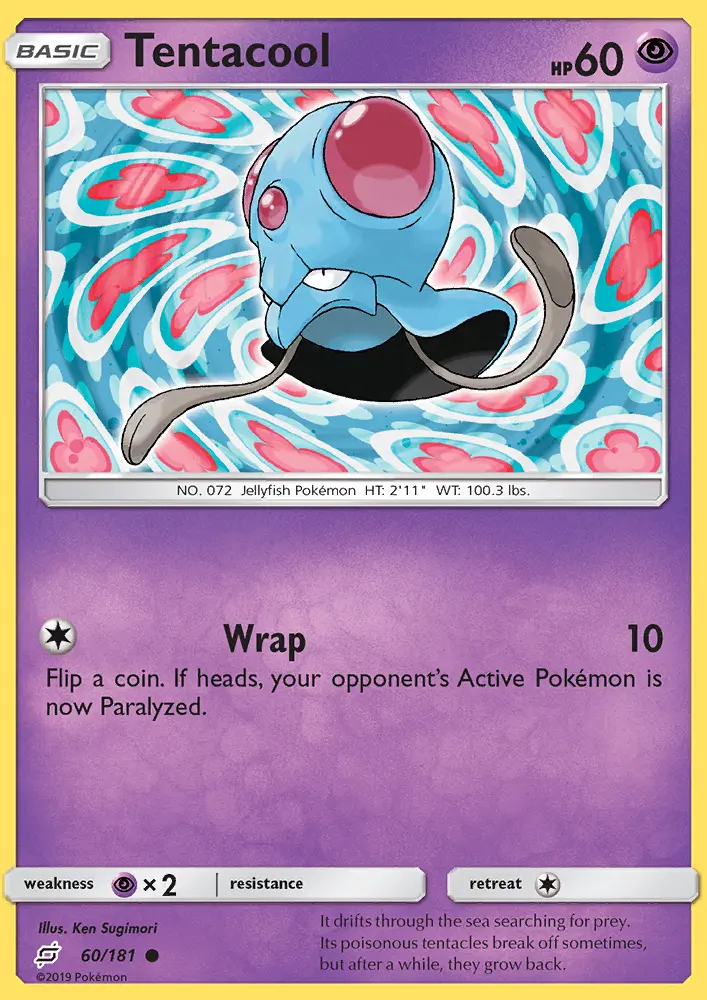 Tentacool Pokemon card from Team Up