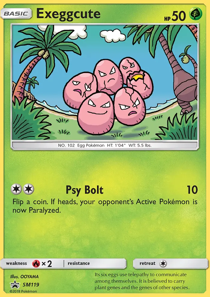 Exeggcute Pokemon card from SM Black Star Promos