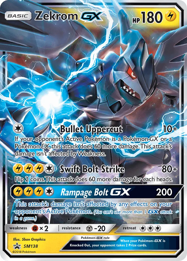 Zekrom GX Pokemon card from SM Black Star Promos