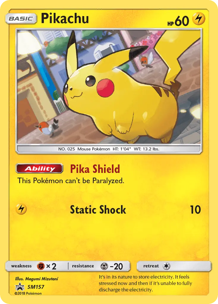 Pikachu Pokemon card from SM Black Star Promos