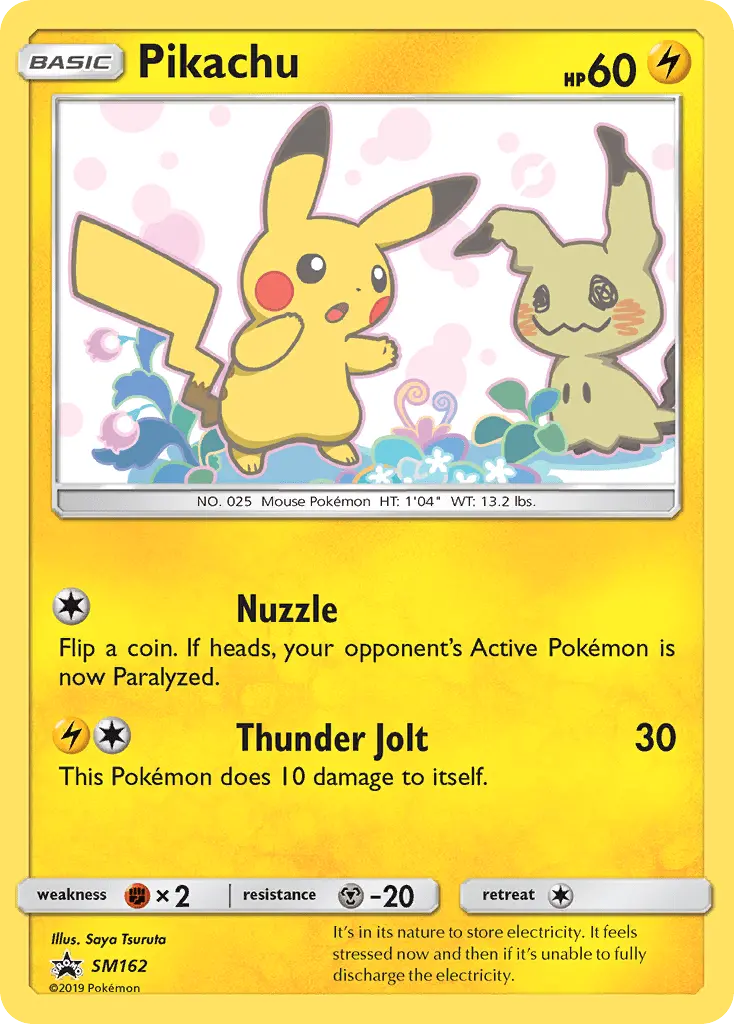 Pikachu Pokemon card from SM Black Star Promos