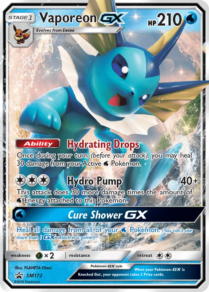 Vaporeon GX Pokemon card from SM Black Star Promos
