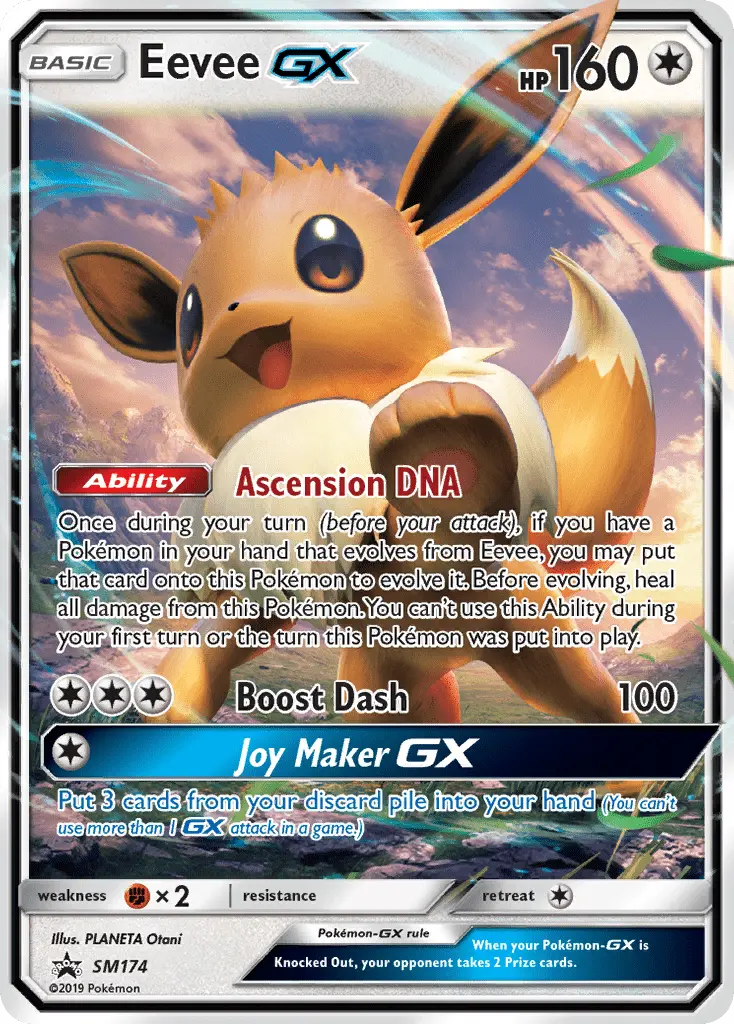 Eevee GX Pokemon card from SM Black Star Promos