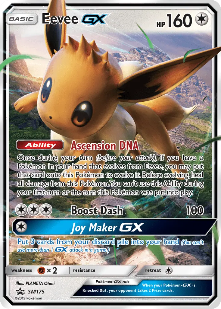 Eevee GX Pokemon card from SM Black Star Promos