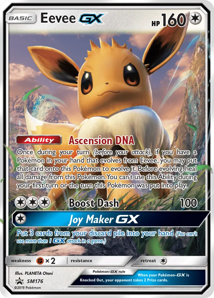 Eevee GX Pokemon card from SM Black Star Promos