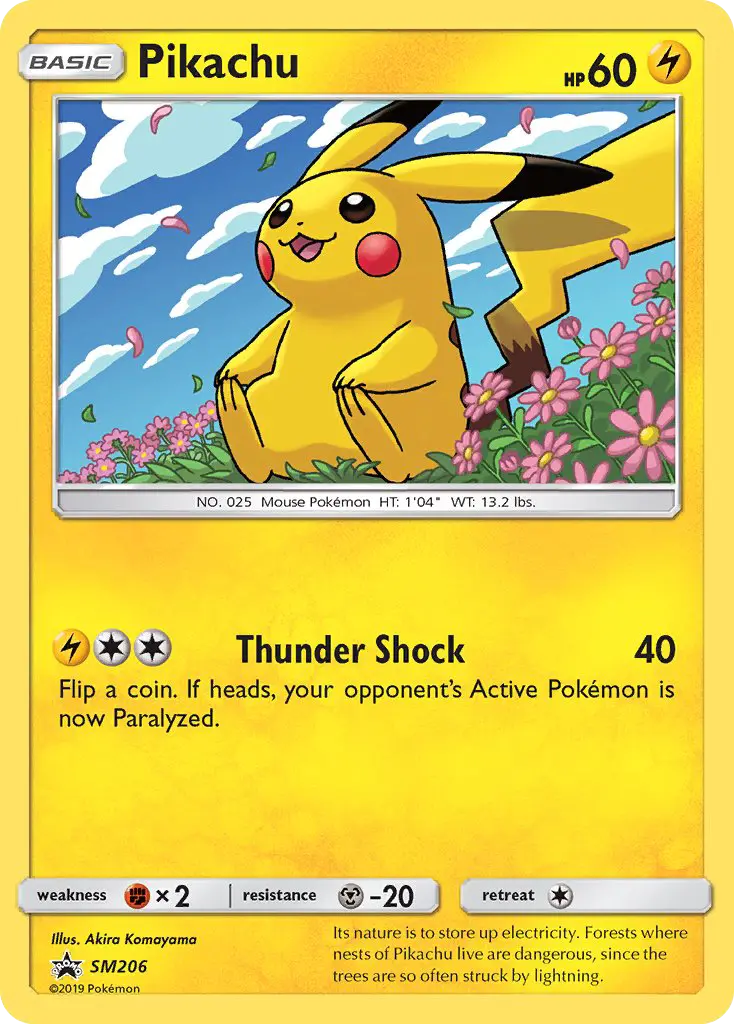 Pikachu Pokemon card from SM Black Star Promos