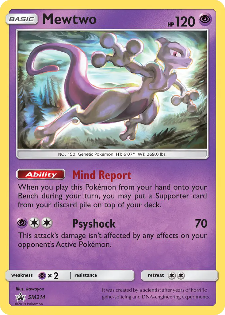 Mewtwo Pokemon card from SM Black Star Promos