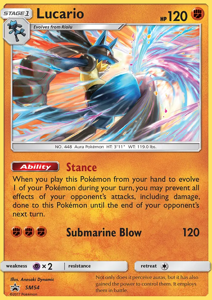 Lucario Pokemon card from SM Black Star Promos