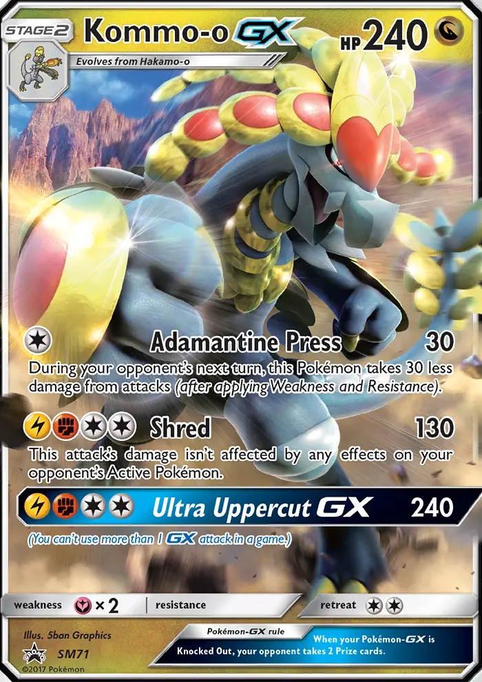 Kommo-o GX Pokemon card from SM Black Star Promos