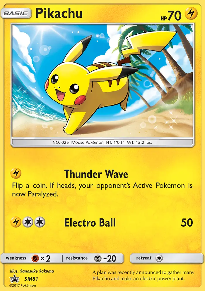 Pikachu Pokemon card from SM Black Star Promos