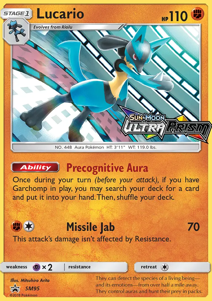 Lucario Pokemon card from SM Black Star Promos