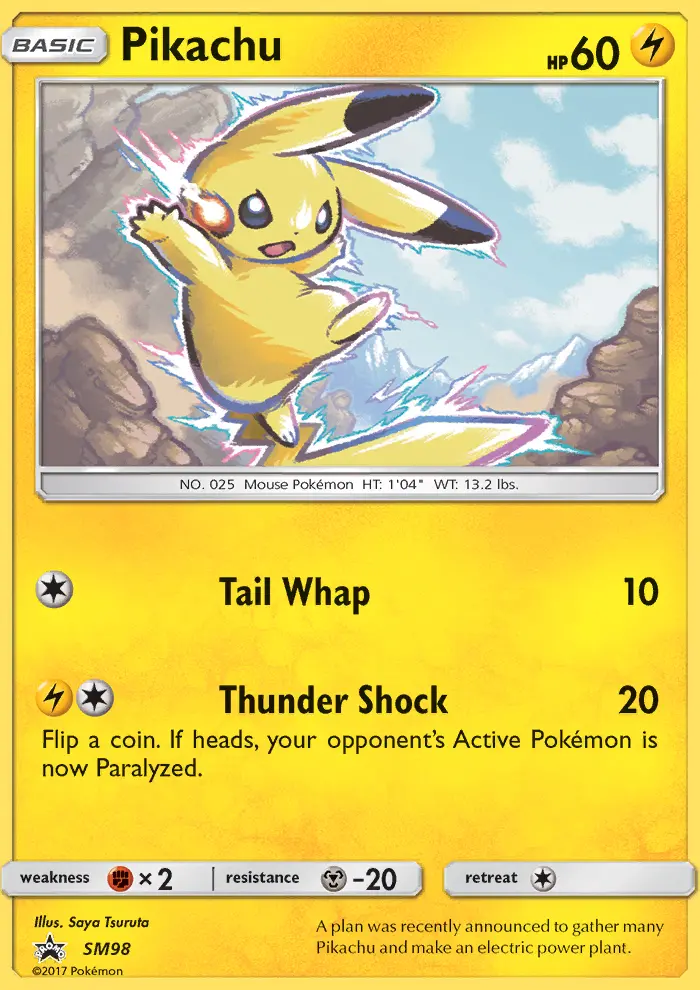 Pikachu Pokemon card from SM Black Star Promos