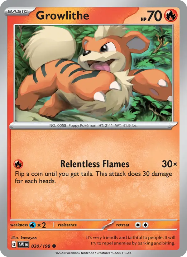 Growlithe Pokemon card from Scarlet & Violet