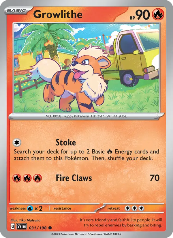 Growlithe Pokemon card from Scarlet & Violet