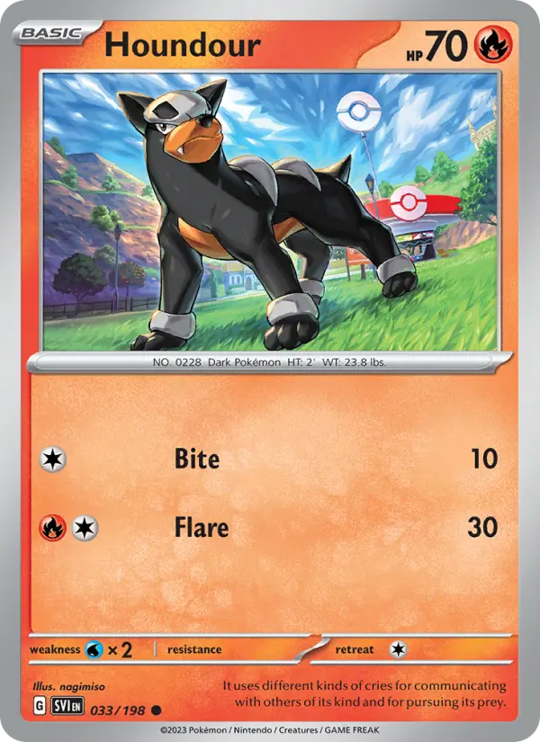 Houndour Pokemon card from Scarlet & Violet