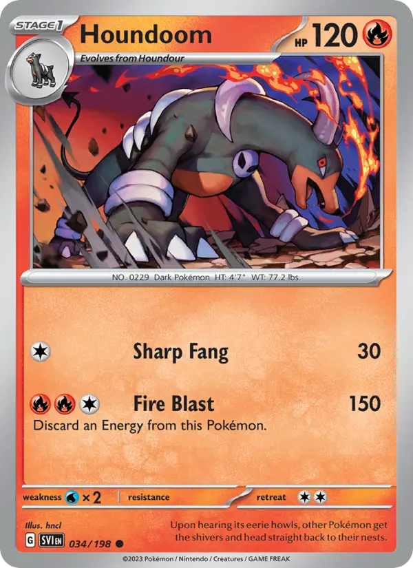 Houndoom Pokemon card from Scarlet & Violet