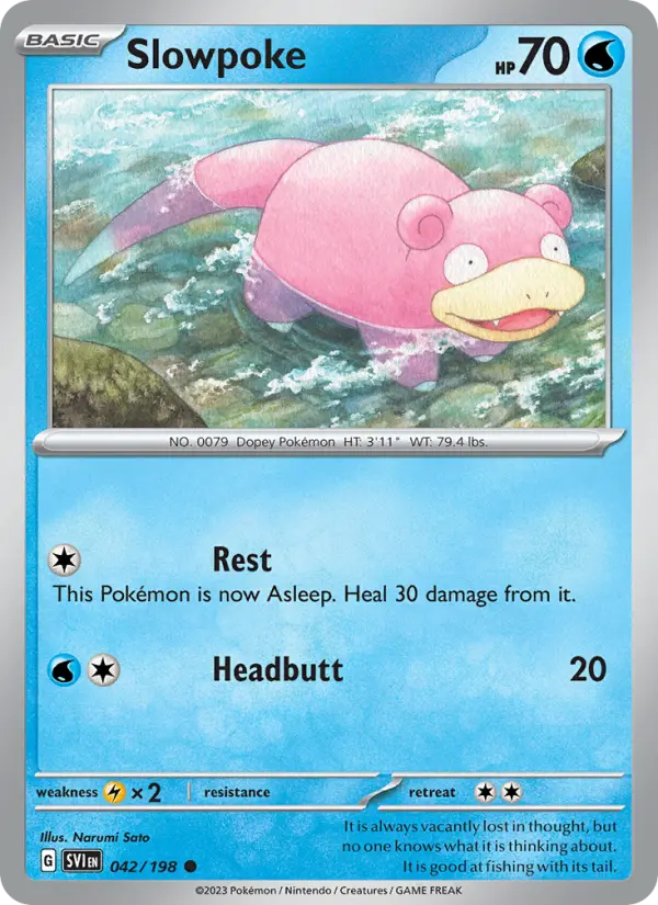 Slowpoke Pokemon card from Scarlet & Violet