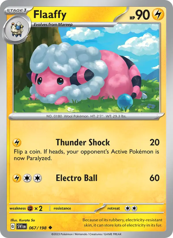 Flaaffy Pokemon card from Scarlet & Violet