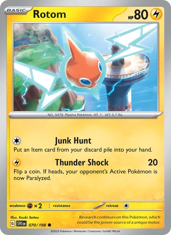 Rotom Pokemon card from Scarlet & Violet