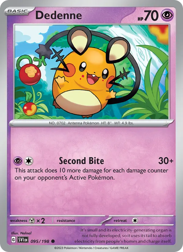 Dedenne Pokemon card from Scarlet & Violet