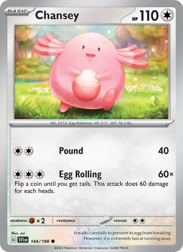 Chansey Pokemon card from Scarlet & Violet