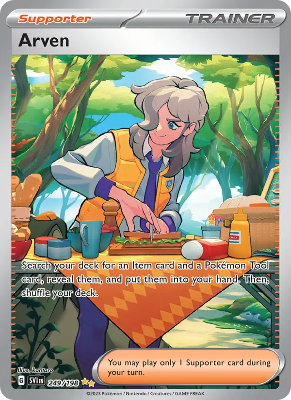 Arven Pokemon card from Scarlet & Violet