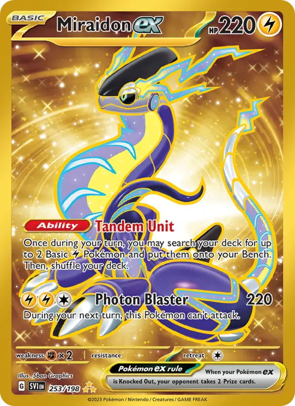 Miraidon ex Pokemon card from Scarlet & Violet