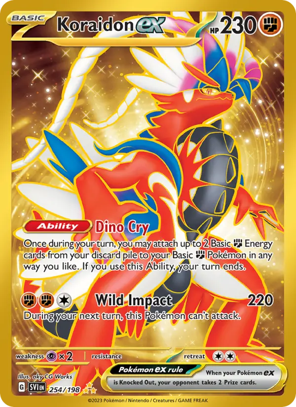 Koraidon ex Pokemon card from Scarlet & Violet