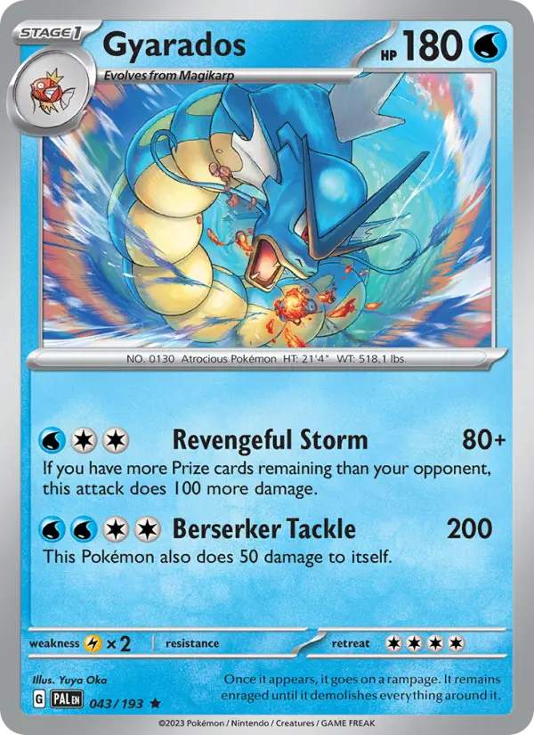 Gyarados Pokemon card from Paldea Evolved