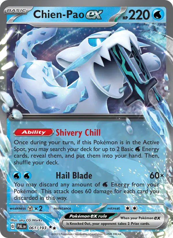 Chien-Pao ex Pokemon card from Paldea Evolved