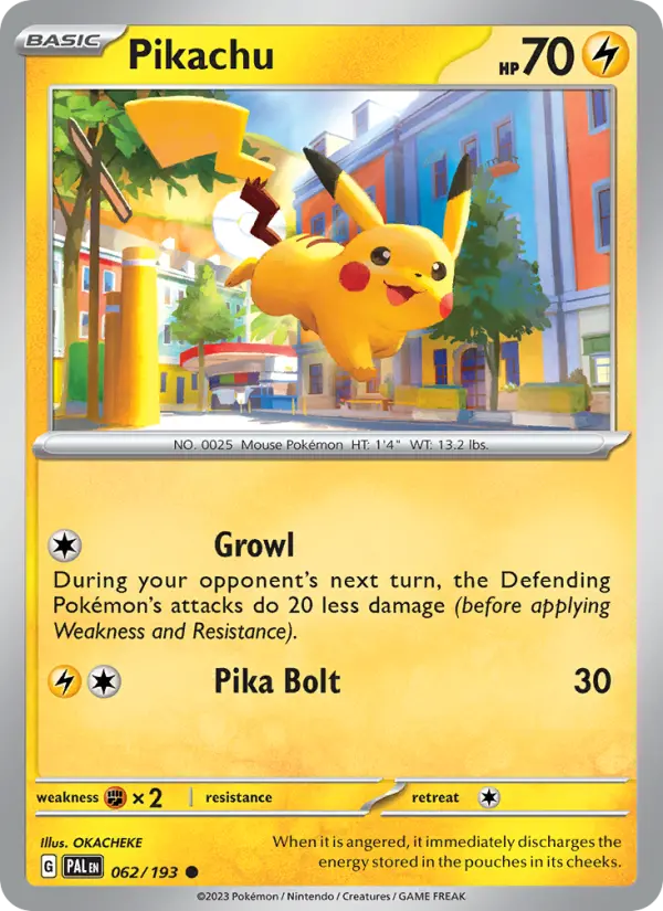 Pikachu Pokemon card from Paldea Evolved