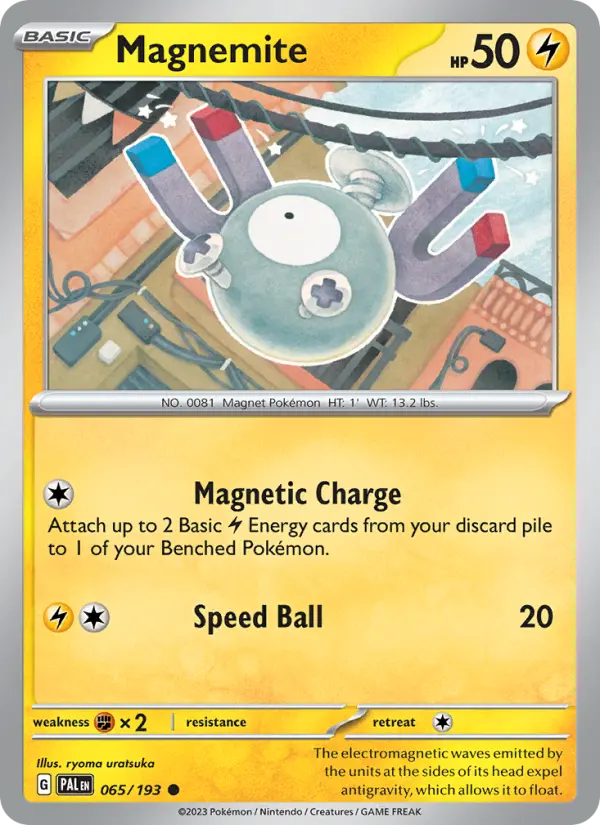 Magnemite Pokemon card from Paldea Evolved