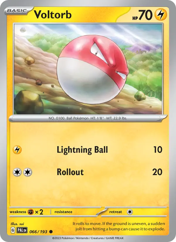 Voltorb Pokemon card from Paldea Evolved