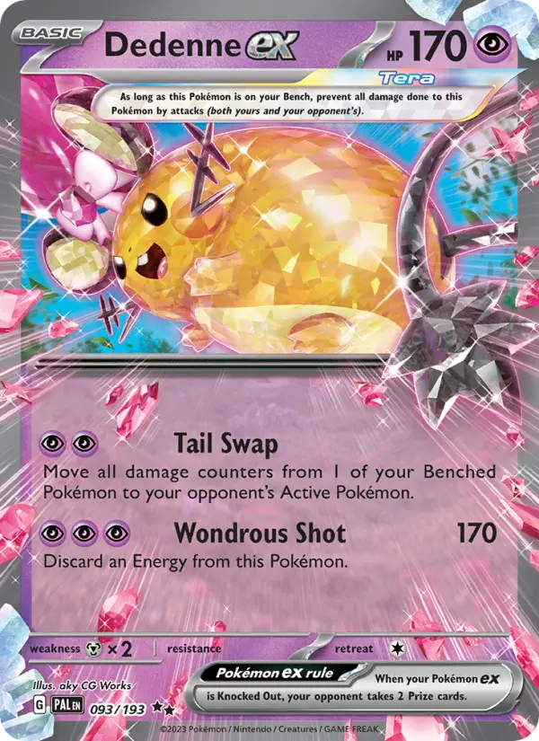 Dedenne ex Pokemon card from Paldea Evolved