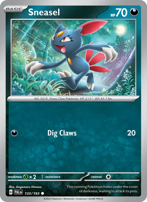Sneasel Pokemon card from Paldea Evolved