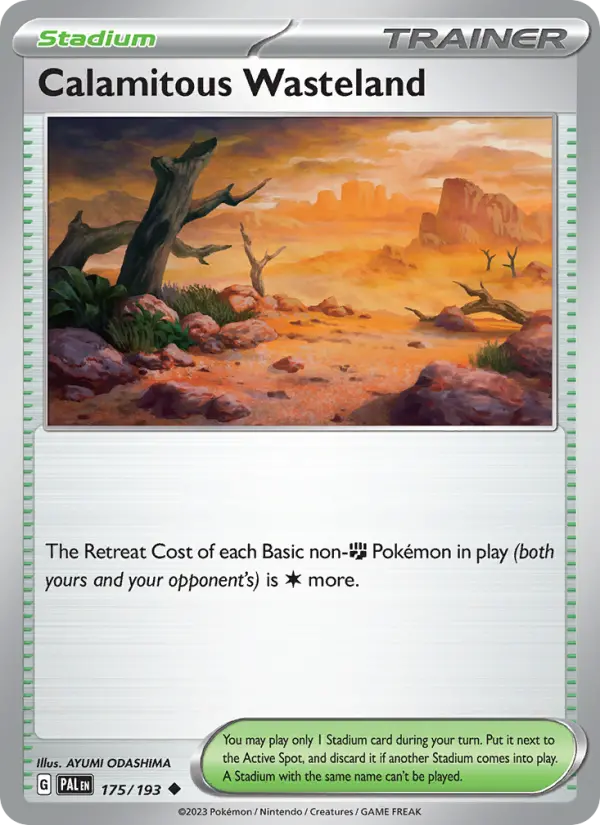 Calamitous Wasteland Pokemon card from Paldea Evolved