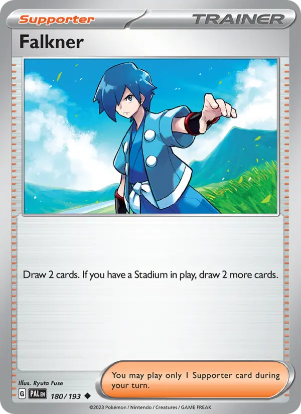 Falkner Pokemon card from Paldea Evolved