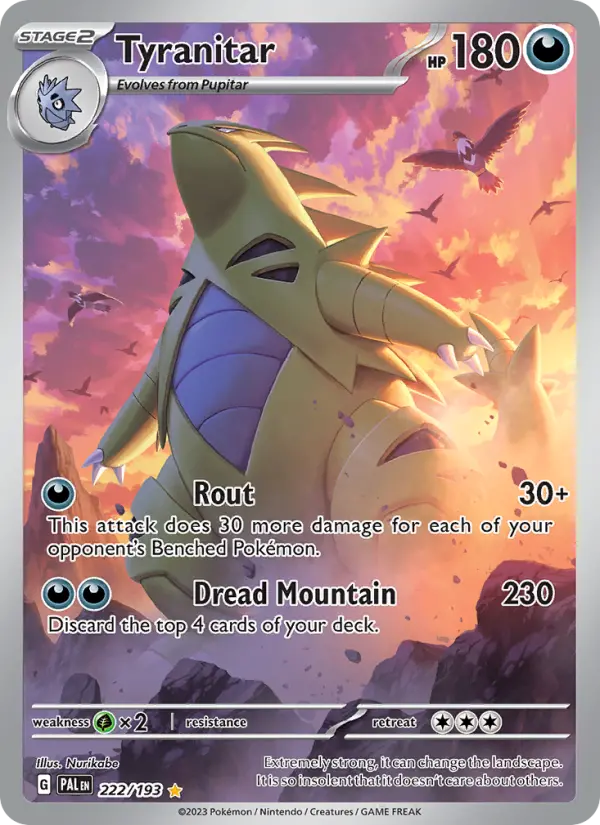 Tyranitar Pokemon card from Paldea Evolved
