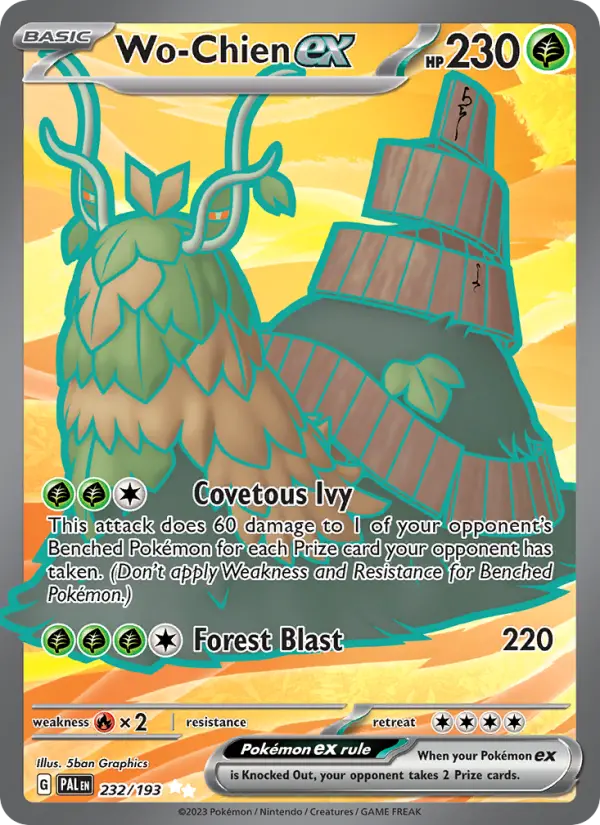 Wo-Chien ex Pokemon card from Paldea Evolved