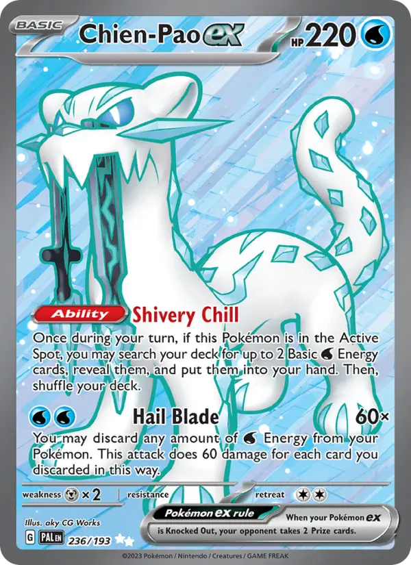 Chien-Pao ex Pokemon card from Paldea Evolved